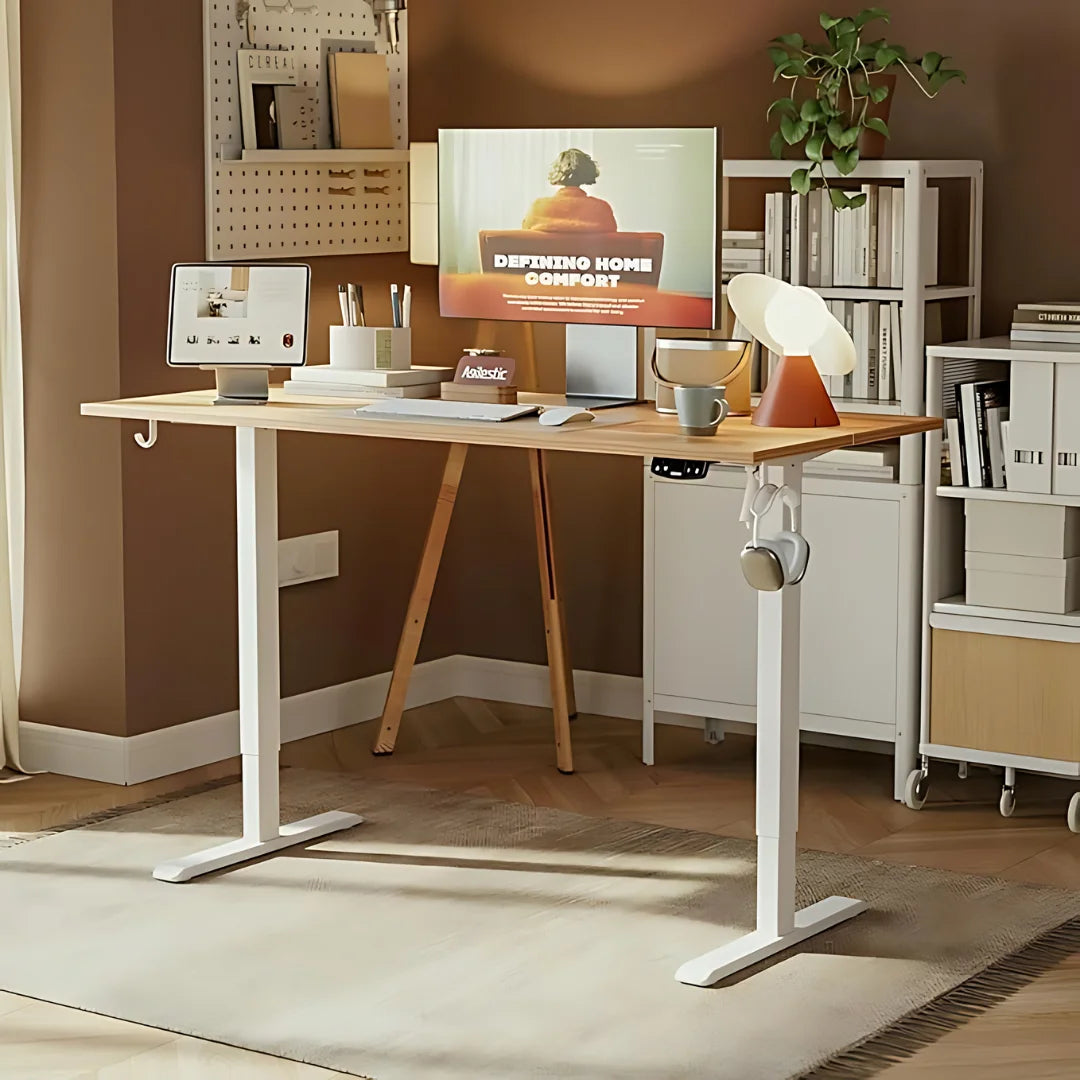 Ergonomska električna pisalna miza z nastavljivo višino Agilestic, bela