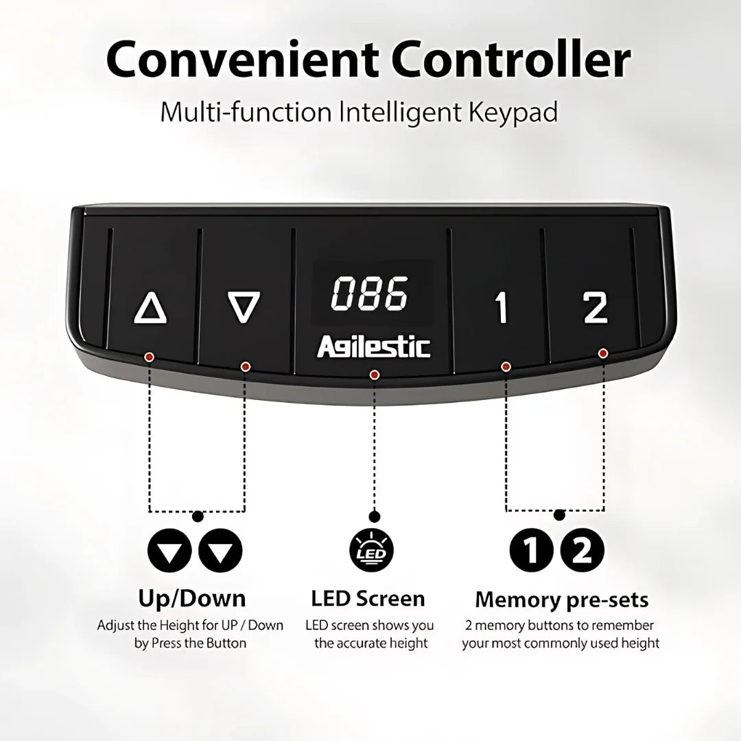 Ergonomska električna pisalna miza z nastavljivo višino Agilestic, bela