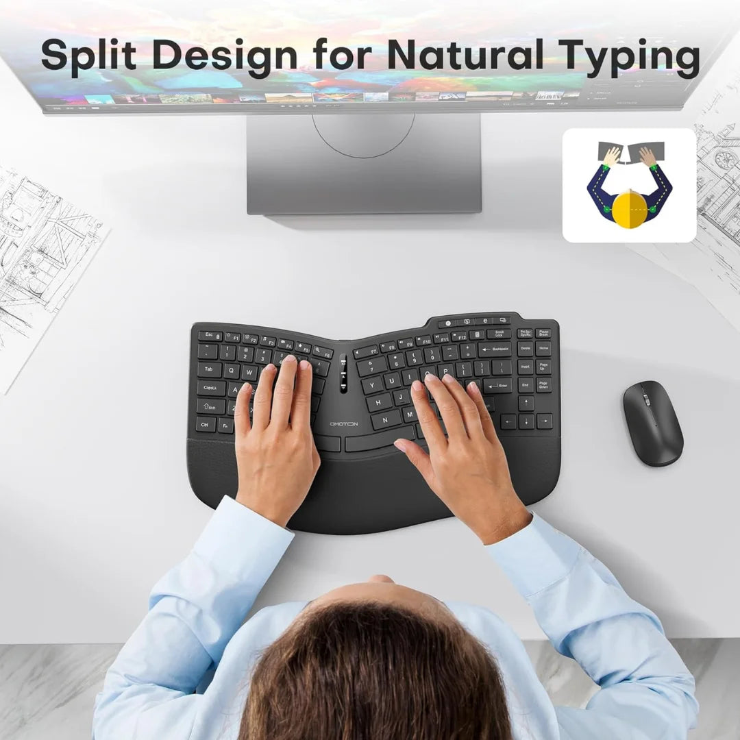 Brezžična ergonomska tipkovnica Omoton