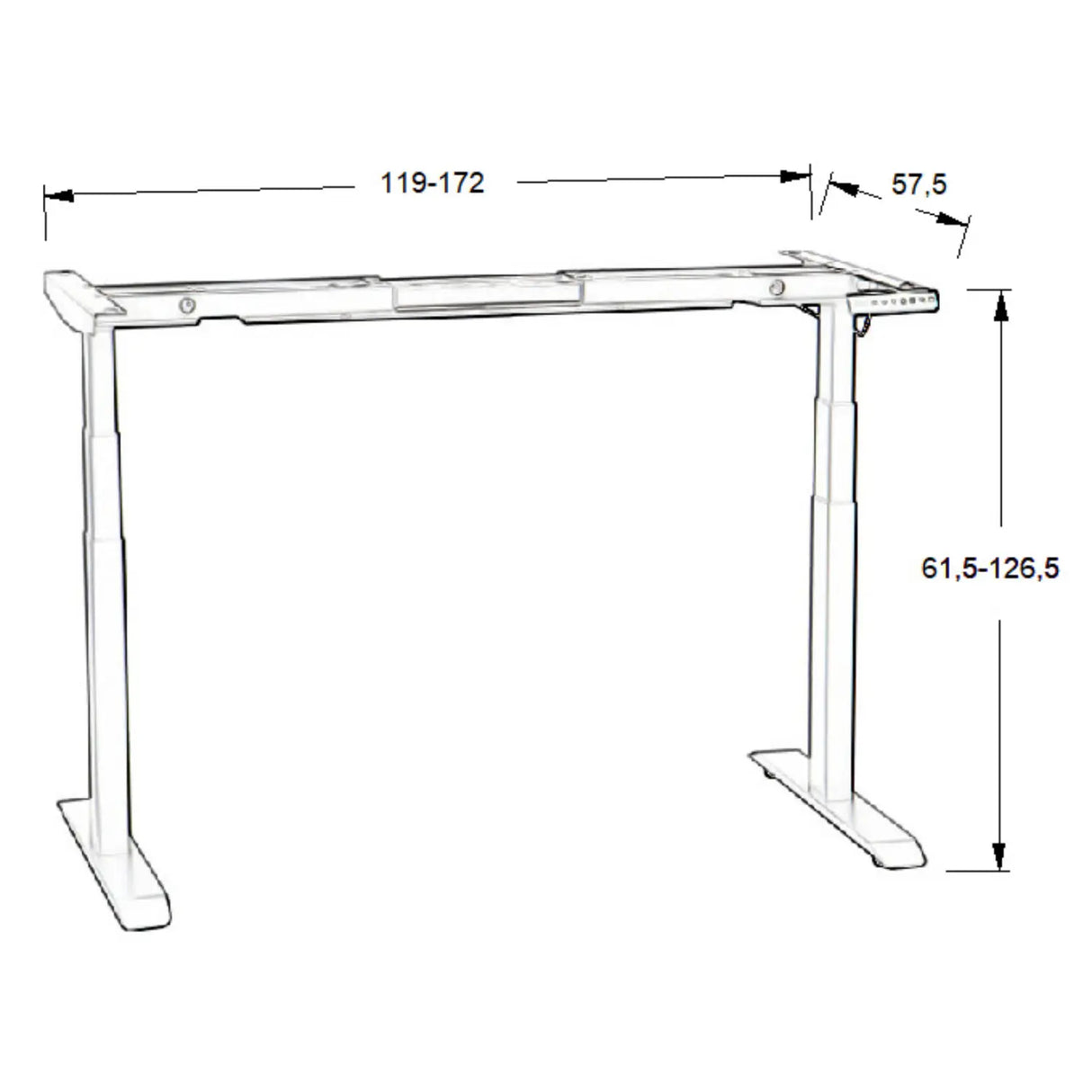 Okvir za dvižno pisalno mizo UT04-3T-A