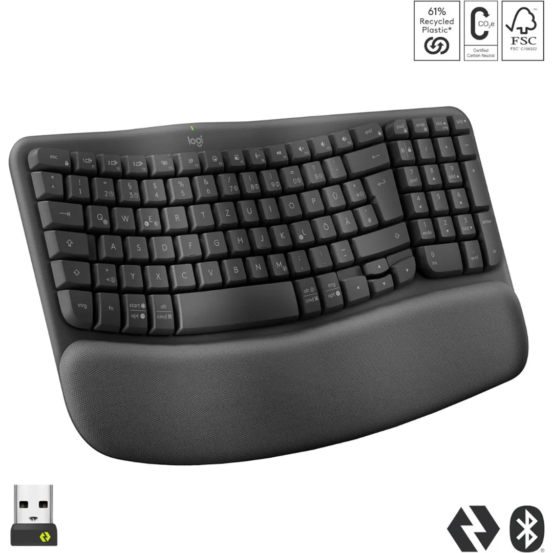 Brezžična ergonomska tipkovnica Logitech Wave Keys