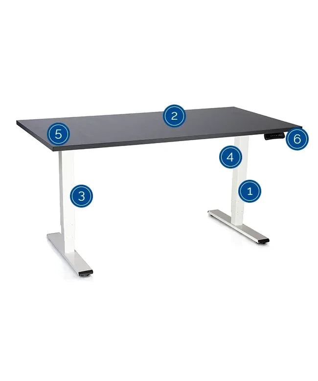 Height-Adjustable Desk Supra 2 - Straight Edge