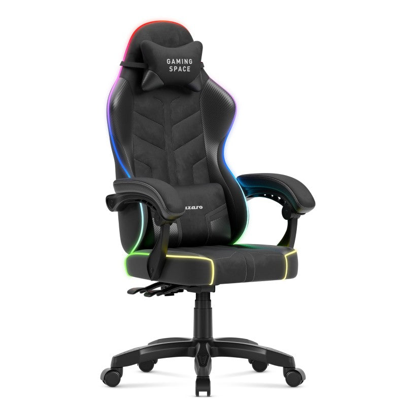 Huzaro Force 2.7 RGB Black velour gaming chair - image 1