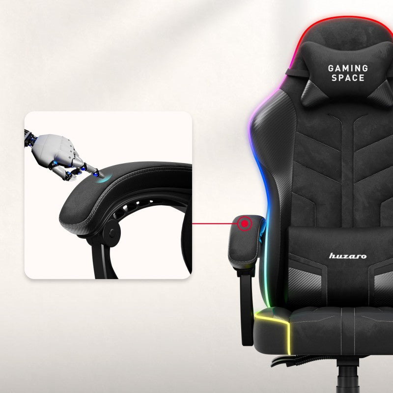 Huzaro Force 2.7 RGB Black velour gaming chair - image 7