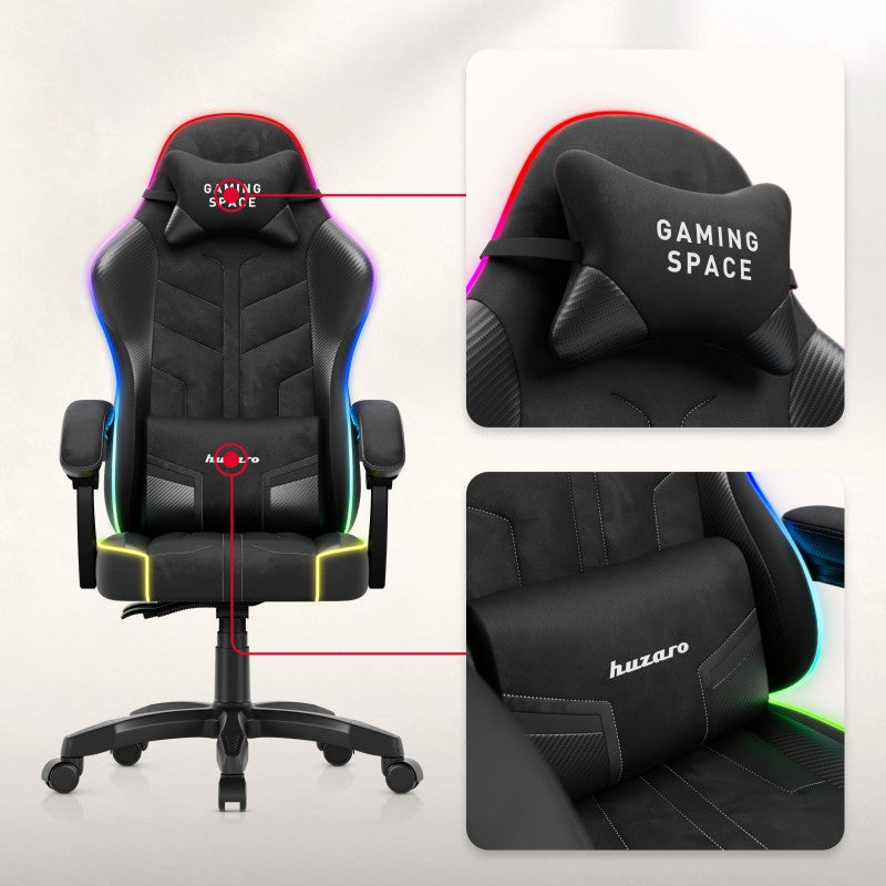 Huzaro Force 2.7 RGB Black velour gaming chair - image 11