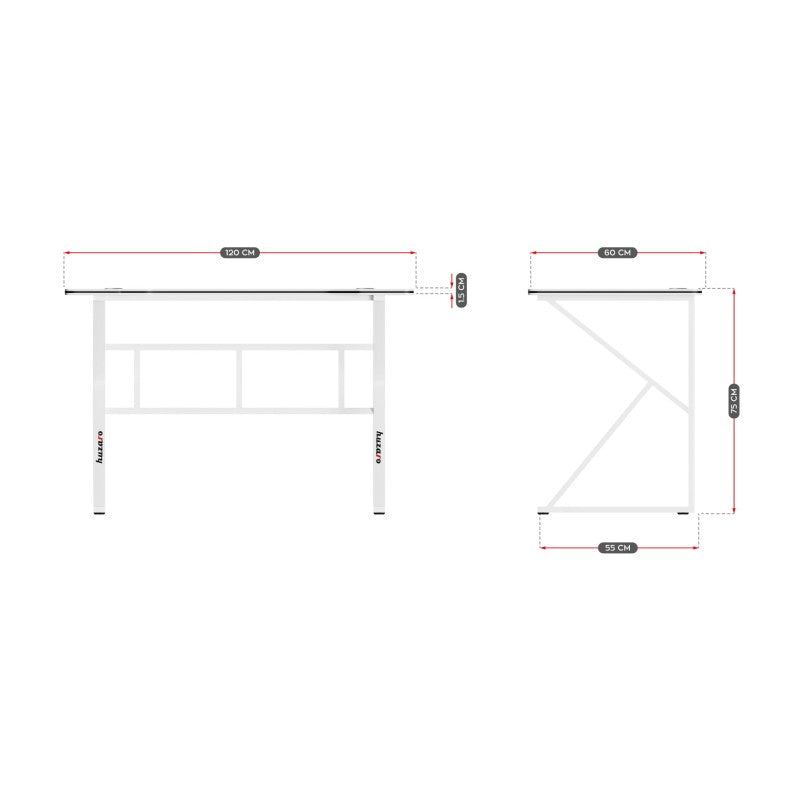 Huzaro Hero 1.6 White 120 cm gaming desk - image 14