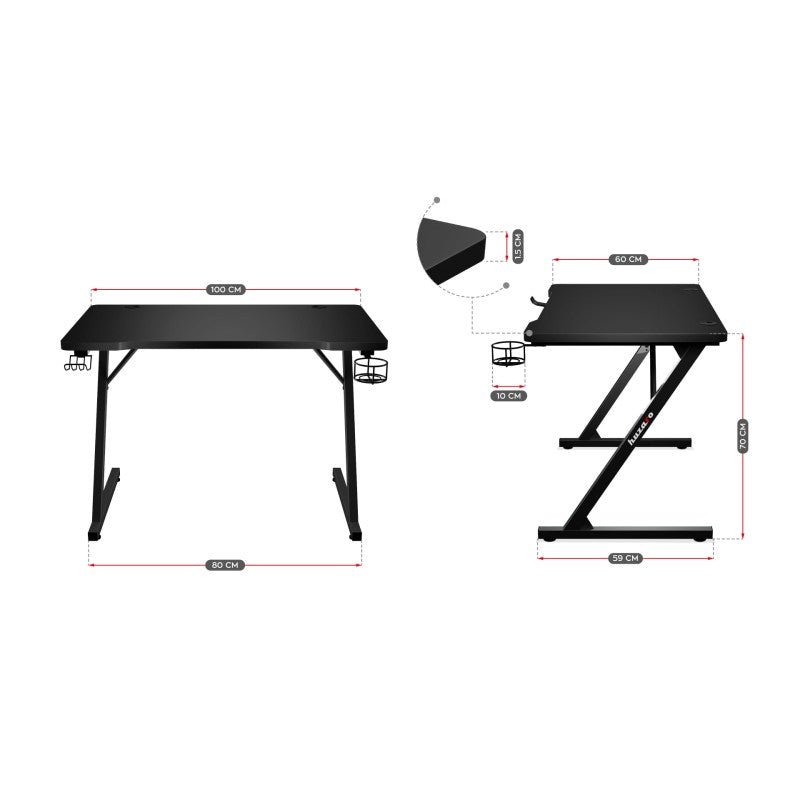 Huzaro Hero 1.8 Black 100 cm gaming desk - image 8