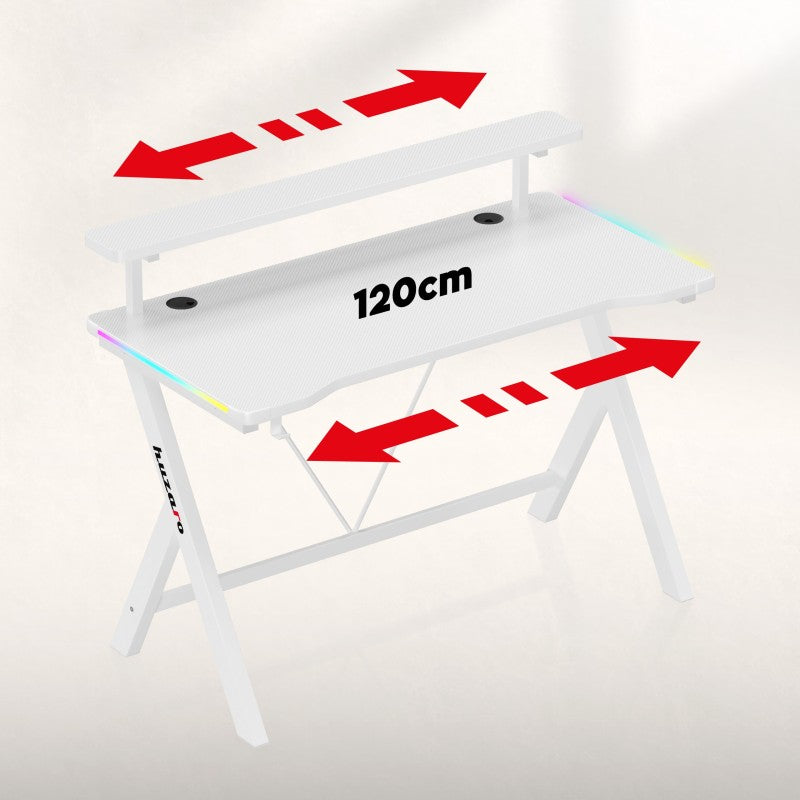 Huzaro Hero 1.9 RGB White 120 cm gaming desk - image 13