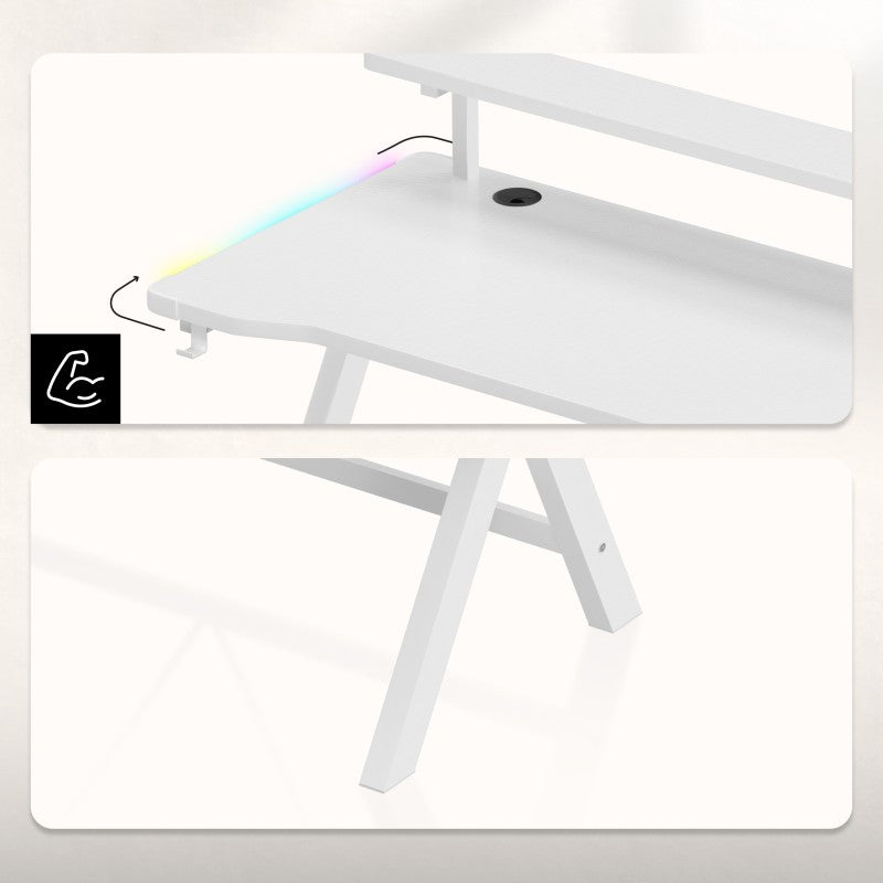 Huzaro Hero 1.9 RGB White 120 cm gaming desk - image 17