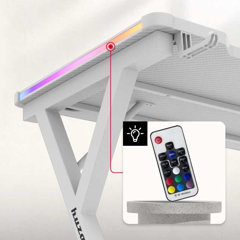 Huzaro Hero 2.3 RGB White 120 cm gaming desk - image 13