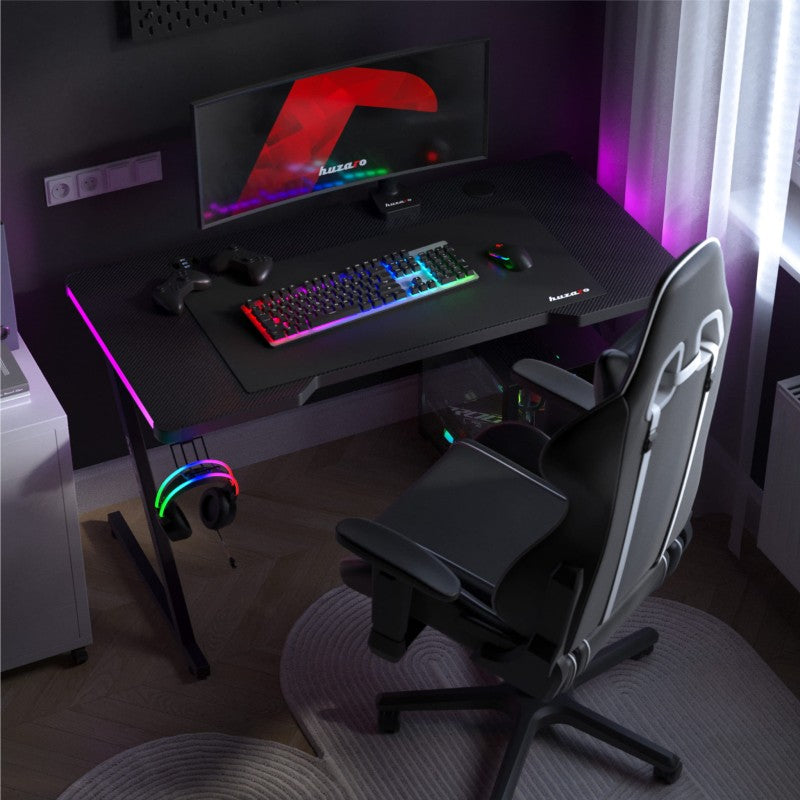 Huzaro Hero 2.5 RGB Black 120 cm gaming desk - image 4