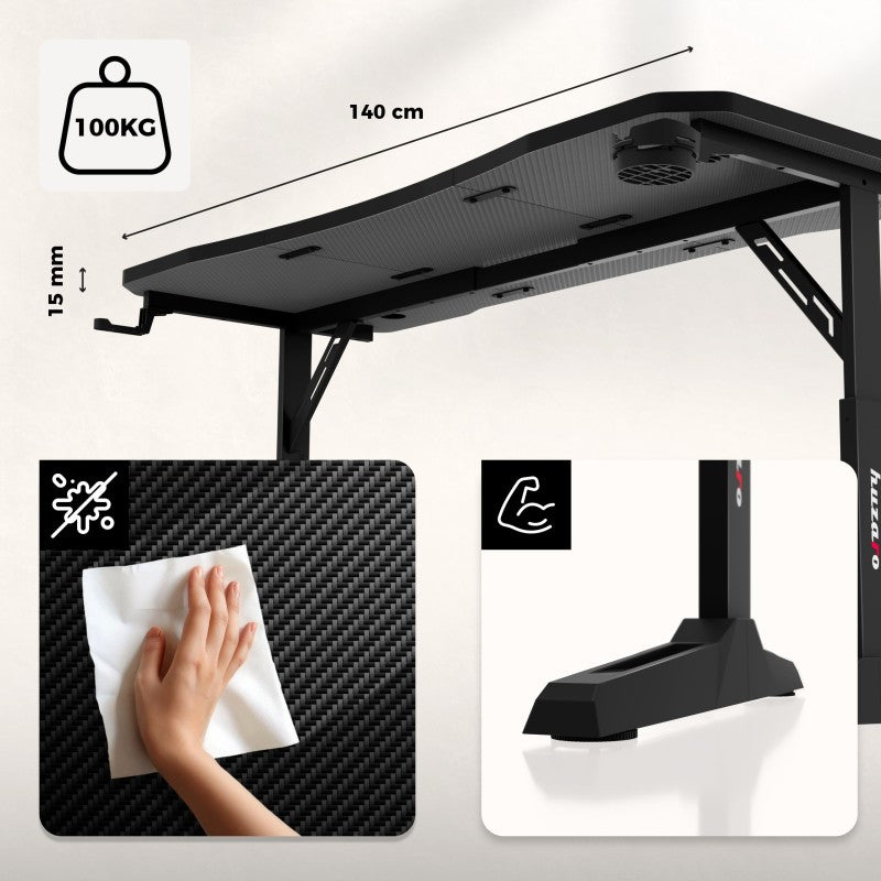 Huzaro Hero 3.6 gaming desk Black - image 16