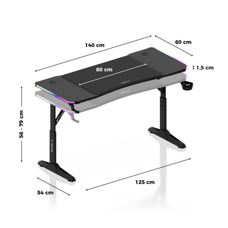 Huzaro Hero 3.6 RGB Black gaming desk - image 14