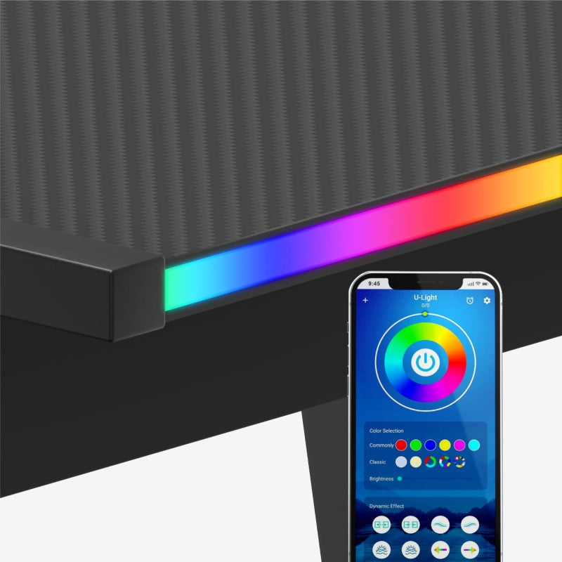 Huzaro Hero 6.0 RGB Black 147 cm corner gaming desk - image 4