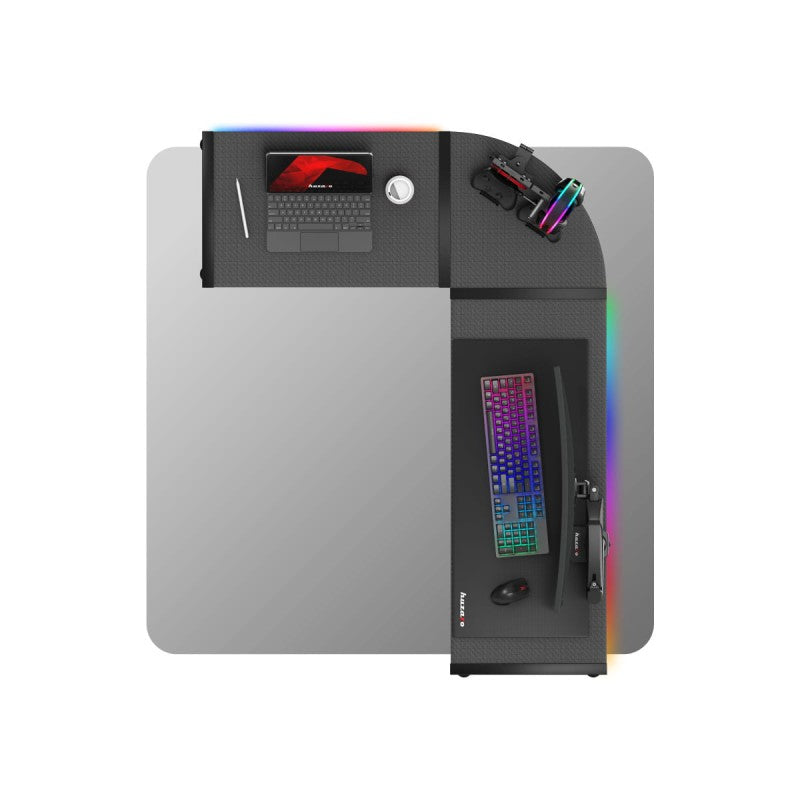Huzaro Hero 6.0 RGB Black 147 cm corner gaming desk - image 15