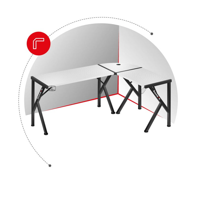 Huzaro Hero 6.3 White 154 cm corner gaming desk - image 19