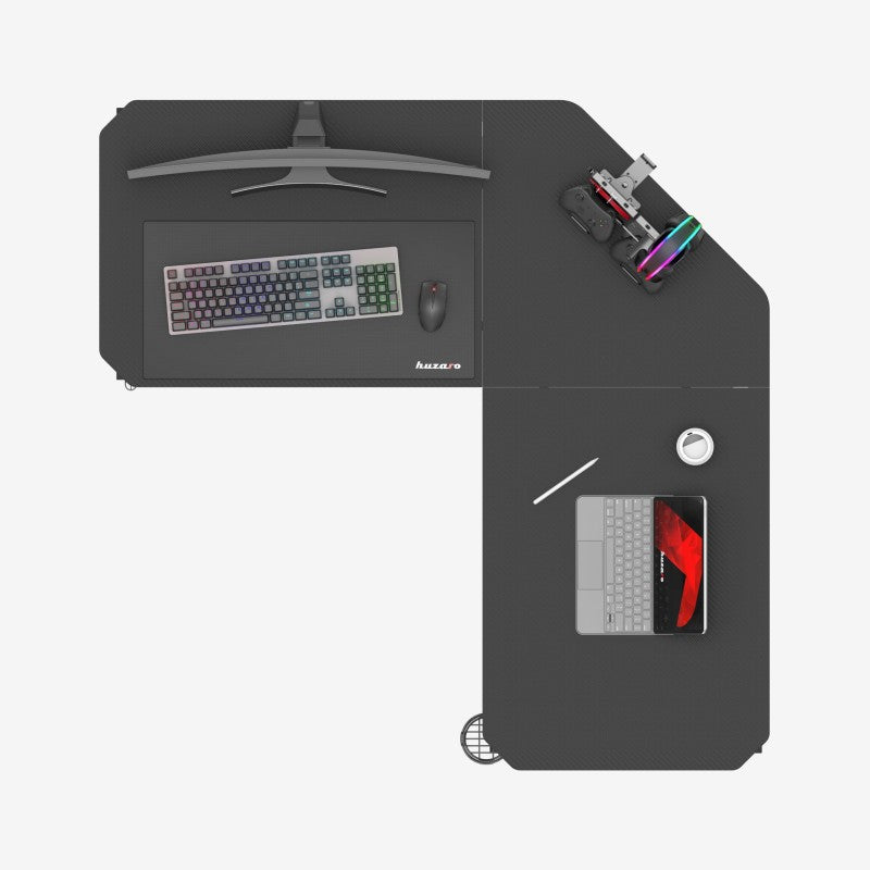 Huzaro Hero 7.3 Black 140 cm adjustable corner gaming desk - image 15