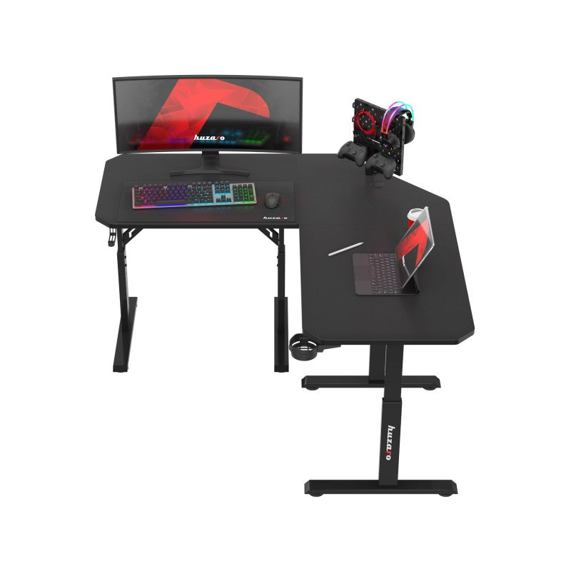 Huzaro Hero 7.3 Black 140 cm adjustable corner gaming desk - image 18