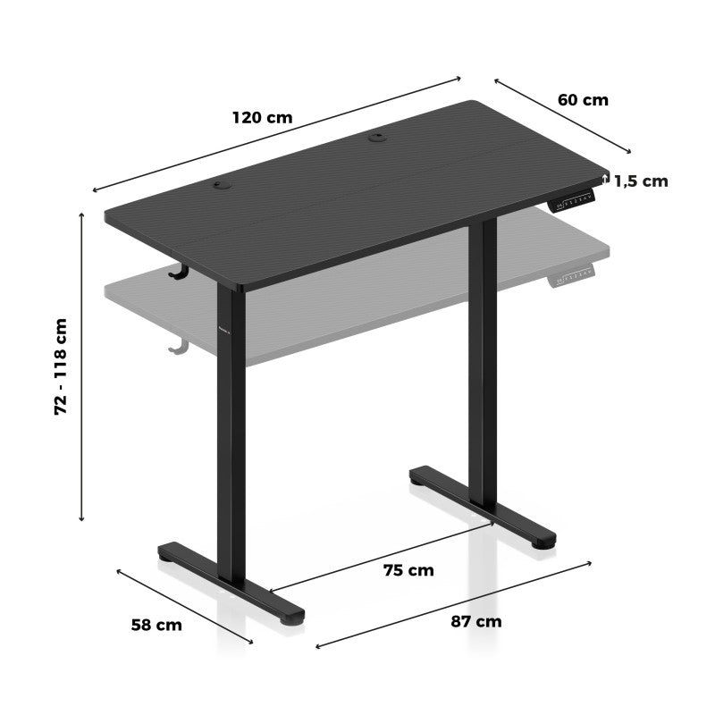 Huzaro Hero 8.1 Black electric gaming desk - image 11