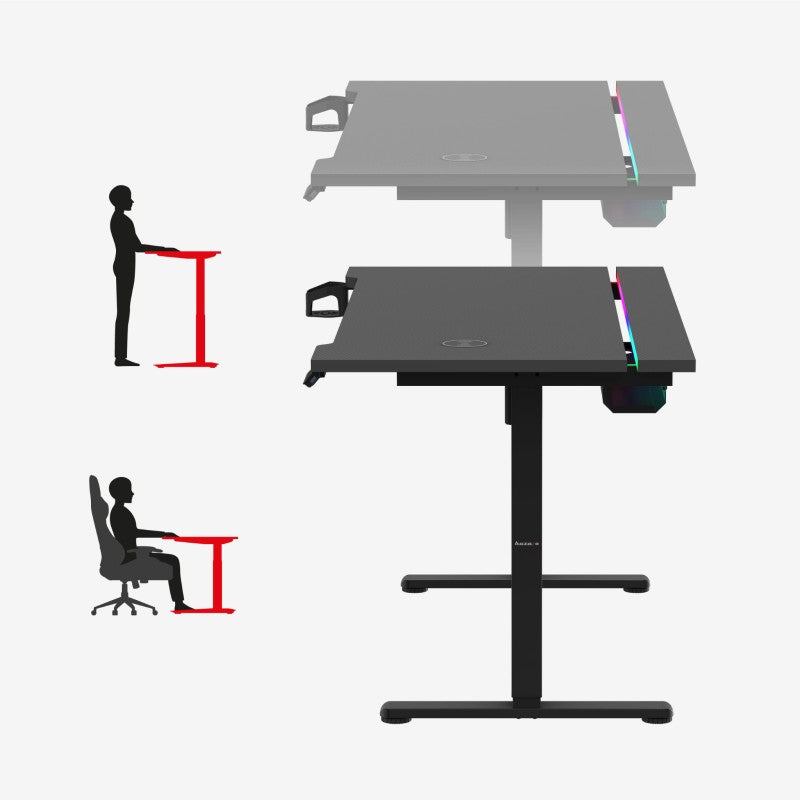 Huzaro Hero 8.7 RGB Black 140 cm electric gaming desk - image 4