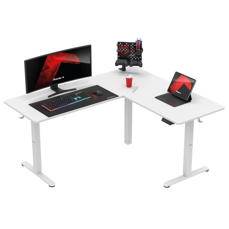Huzaro Hero 9.5 White 160 cm electric corner gaming desk - image 1