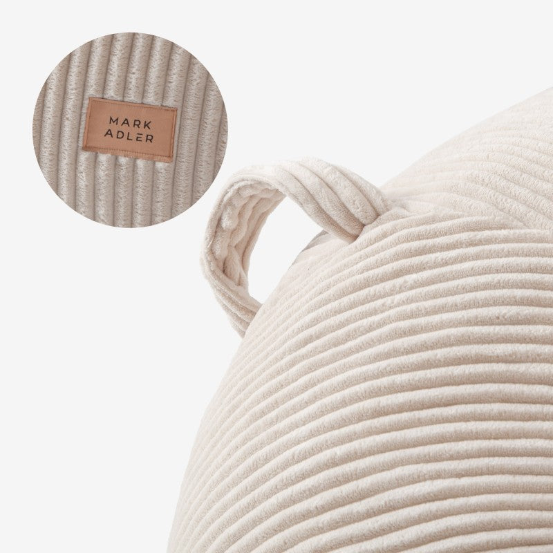 Mark Adler Corduroy pouffe armchair with footrest Comfy 3.0 Beige - image 3