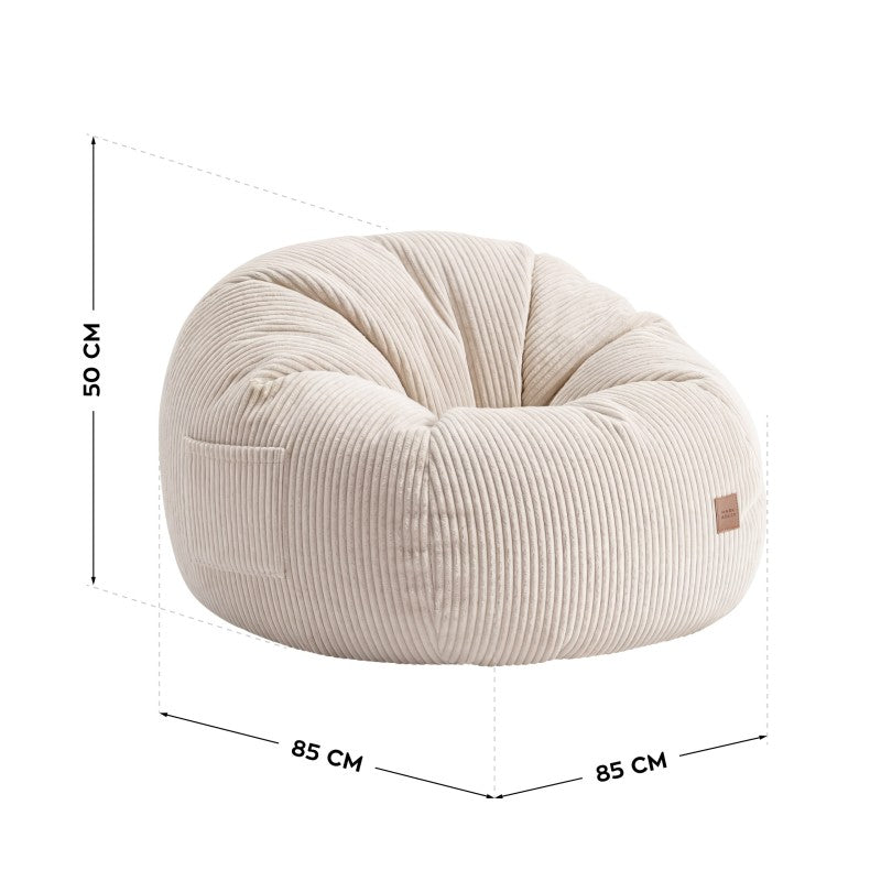 Mark Adler Corduroy pouffe armchair with footrest Comfy 3.0 Beige - image 5