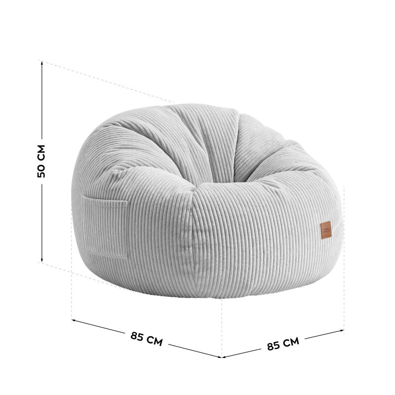Mark Adler Corduroy pouffe armchair with footrest Comfy 3.0 Grey - image 6