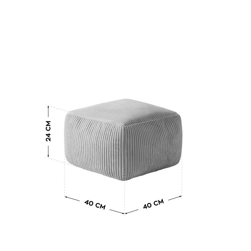 Mark Adler Corduroy pouffe armchair with footrest Comfy 3.0 Grey - image 7