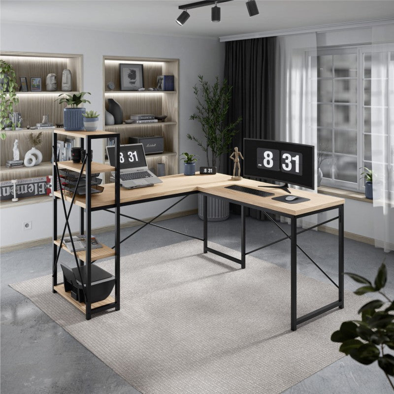 Mark Adler Corner desk with shelves Leader 5.9 Oak 145 cm - image 3