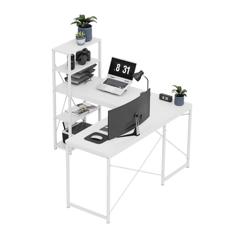 Mark Adler Corner desk with shelves Leader 5.9 White 145 cm - image 10