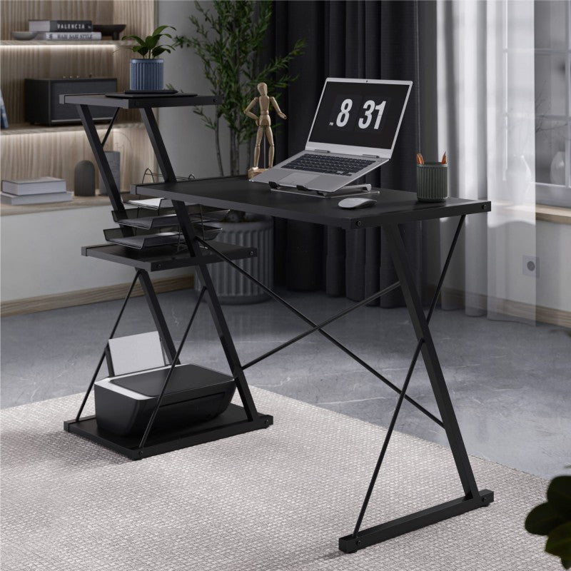 Mark Adler Leader 3.5 Black 116 cm desk with shelves - image 3