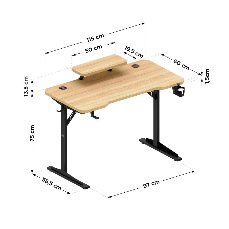 Mark Adler Leader 5.1 Oak 115 cm computer desk with shelf - image 12
