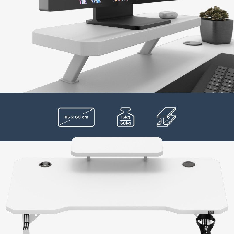 Mark Adler Leader 5.1 White 115 cm computer desk with shelf - image 16