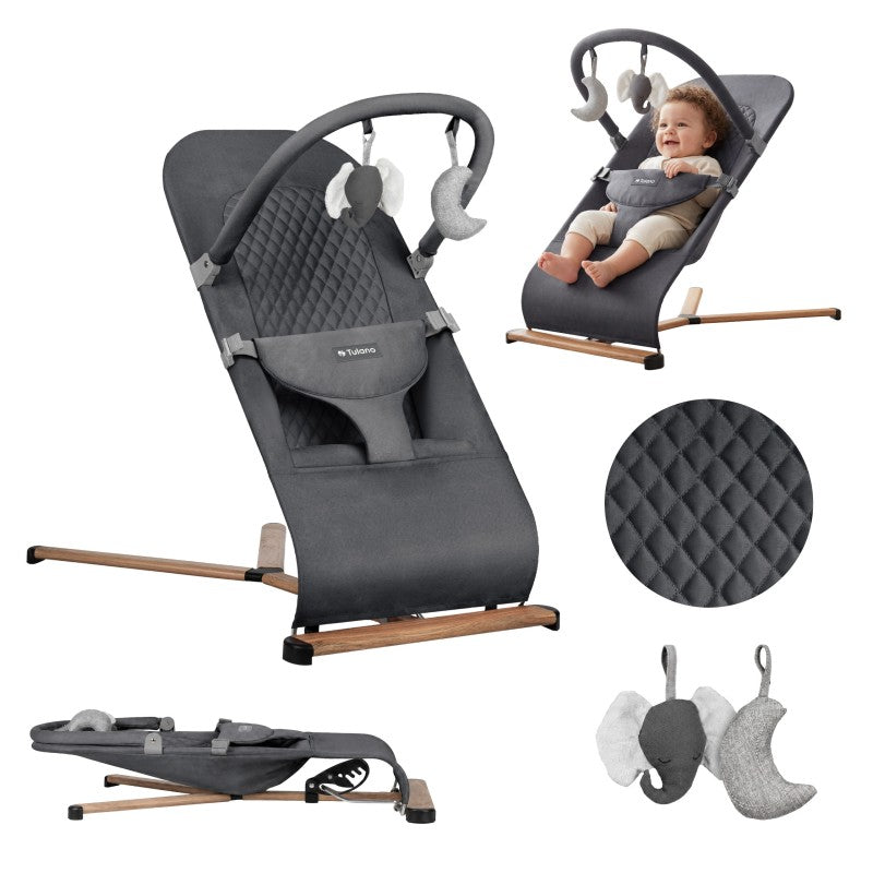 Tulano Moon 30 Graphite Baby Bouncer Rocker - image 3