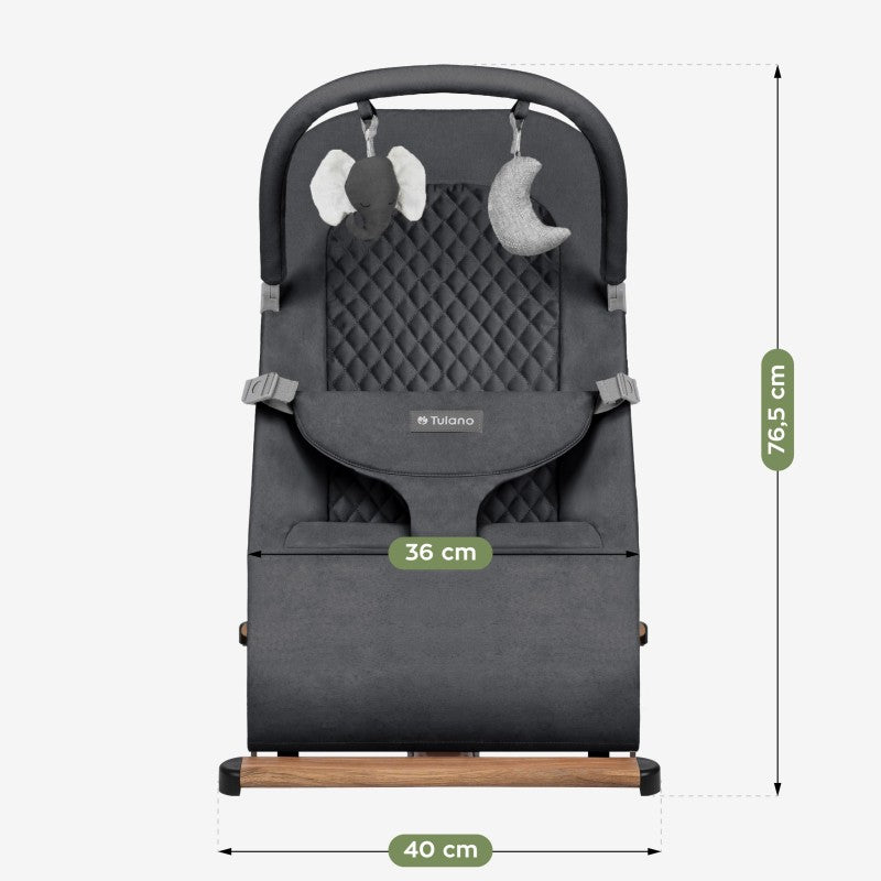 Tulano Moon 30 Graphite Baby Bouncer Rocker - image 5