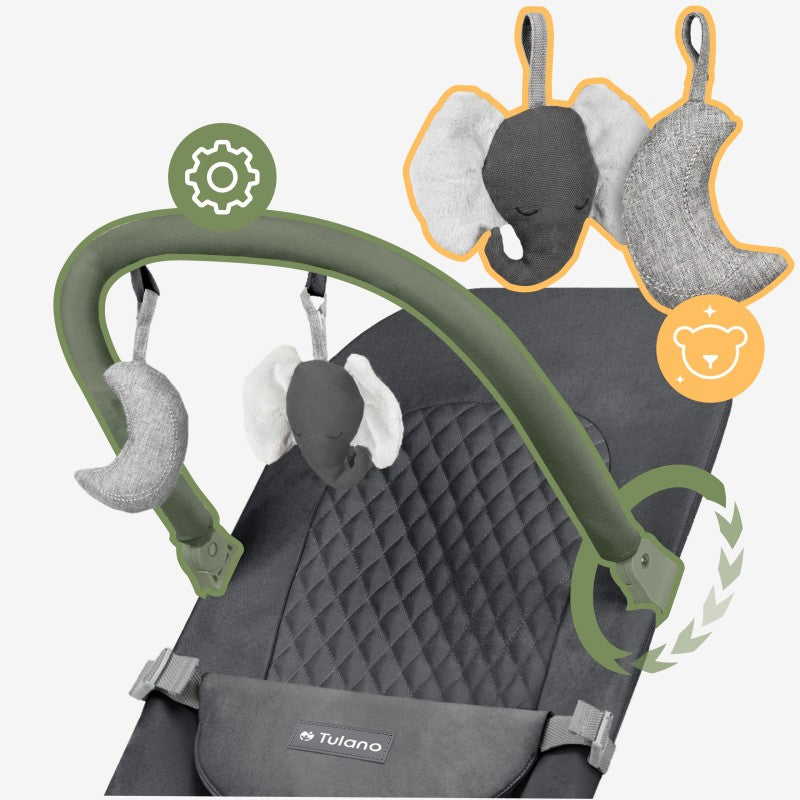 Tulano Moon 30 Graphite Baby Bouncer Rocker - image 8