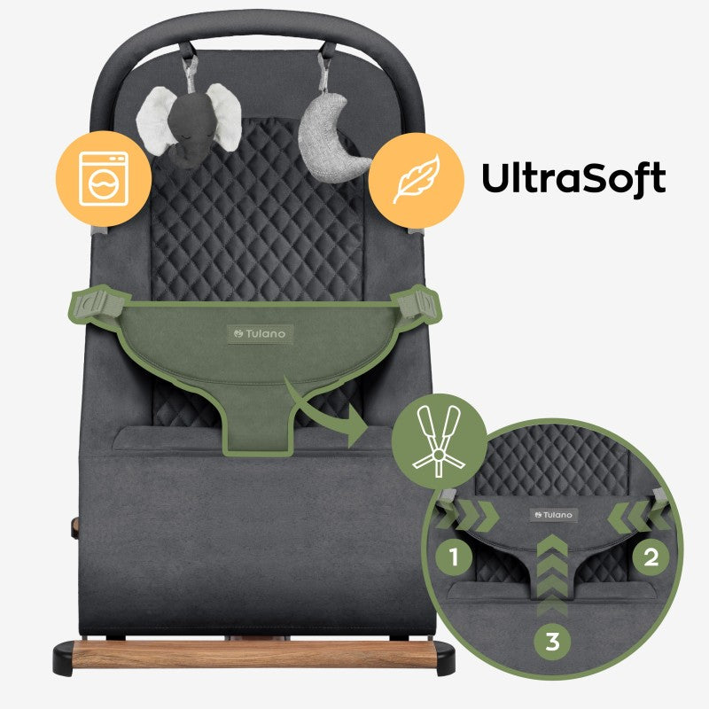 Tulano Moon 30 Graphite Baby Bouncer Rocker - image 9