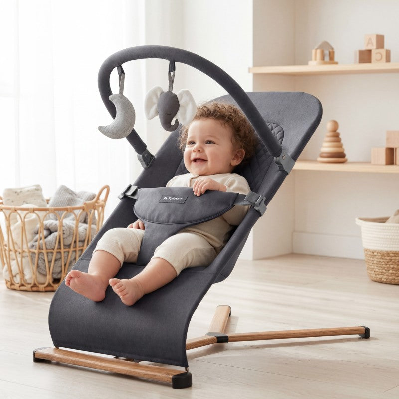 Tulano Moon 30 Graphite Baby Bouncer Rocker - image 11