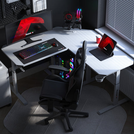 huzaro-hero-7-3-white-140-cm-adjustable-corner-gaming-desk description image 4