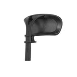 The product is an ergonomic office chair component, specifically a headrest. It appears to be part of the Vane model, designed for comfort and support during long hours of sitting. The image shows the headrest in black, featuring a mesh design for breathability and a mounting bracket for easy installation on the chair.