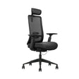The product is an ergonomic office chair, specifically the Vane model. The chair features a modern design with a mesh back for breathability, adjustable armrests, and a supportive headrest, all set on a wheeled base for easy mobility.
