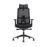 The product is an ergonomic office chair, specifically the Valor model. The chair features a high backrest with a mesh design for breathability, adjustable armrests, and a comfortable seat, all supported by a wheeled base for mobility.