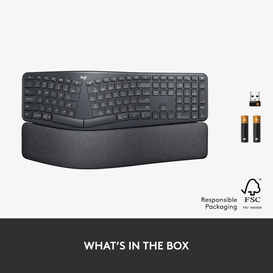 Ergonomska tipkovnica Logitech ERGO K860, njemački izgled, crna - Ergospace