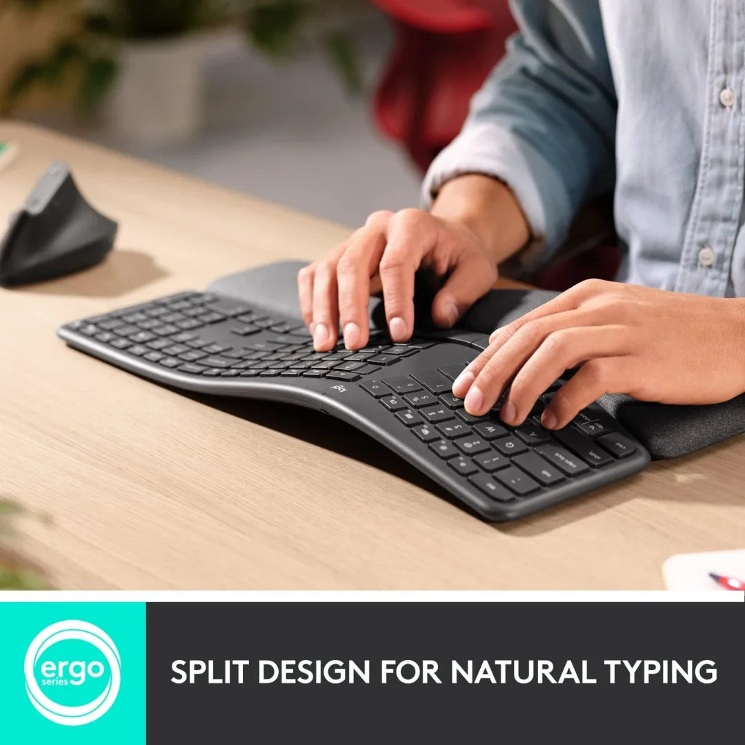 Ergonomska tipkovnica Logitech ERGO K860, njemački izgled, crna - Ergospace