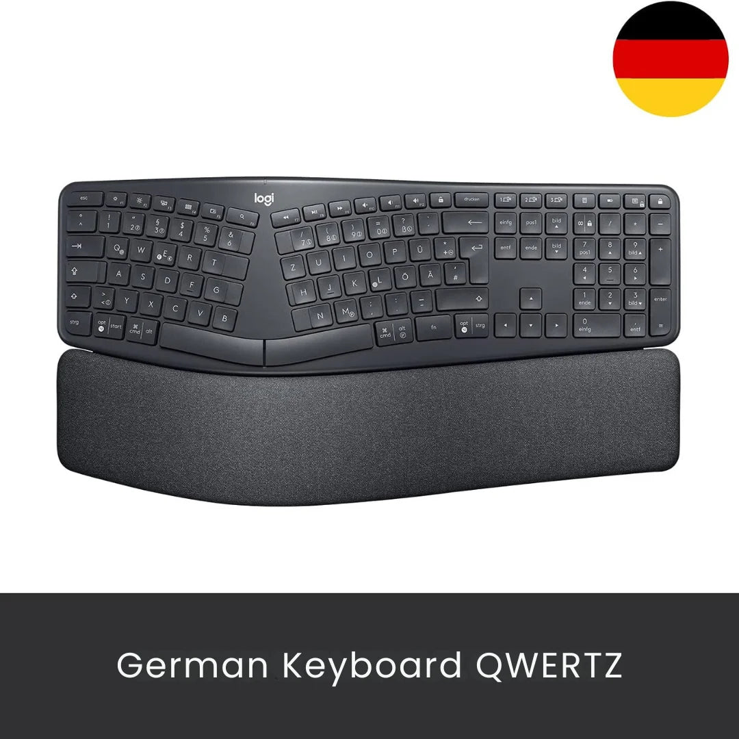 Ergonomska tipkovnica Logitech ERGO K860, njemački izgled, crna - Ergospace