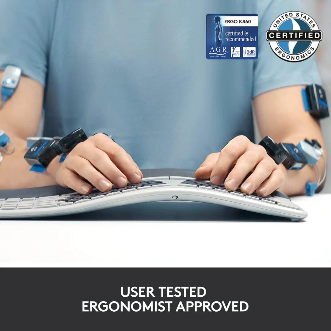 Ergonomska tipkovnica Logitech ERGO K860, njemački izgled, crna - Ergospace