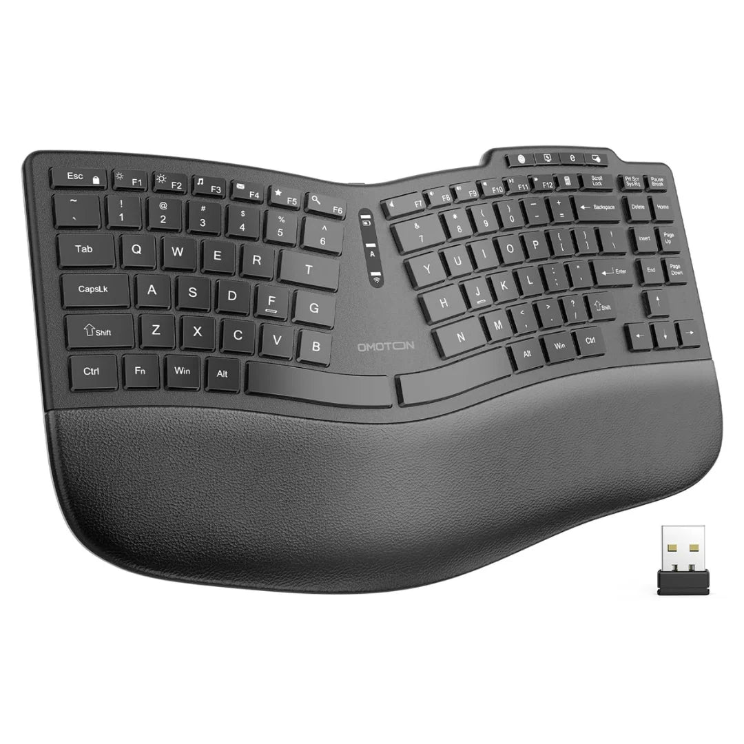 Ergonomska tipkovnica Omoton, engleski (SAD)/njemački raspored, crna
