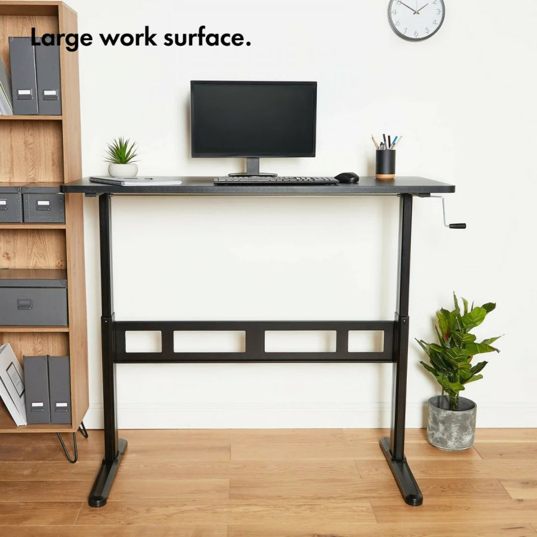 Ergonomska nastavljiva miza Sit &amp; Stand, VonHaus, črna