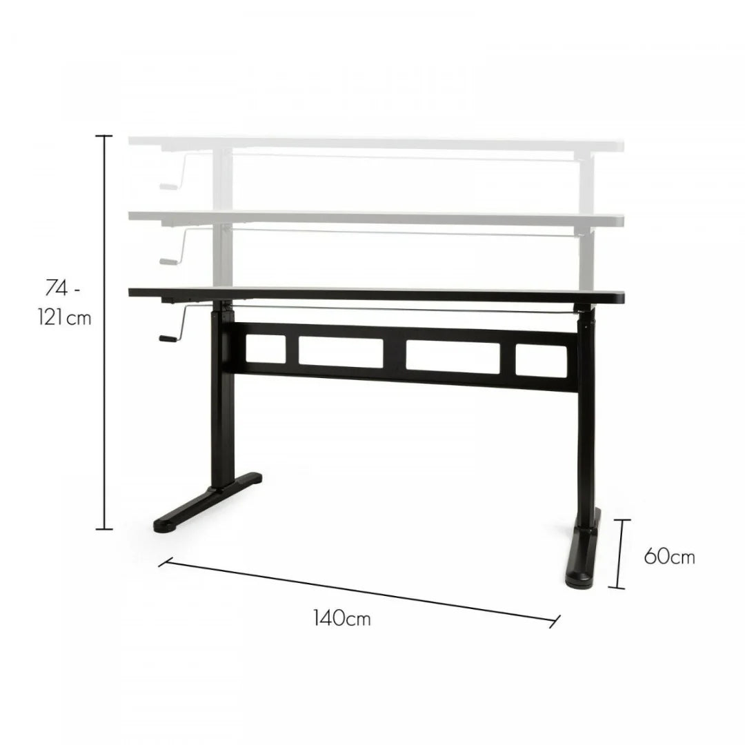 Ergonomska nastavljiva miza Sit &amp; Stand, VonHaus, črna